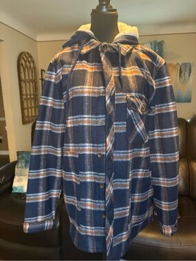Men's Sunrise Kingdom Navy Plaid Hooded Jacket